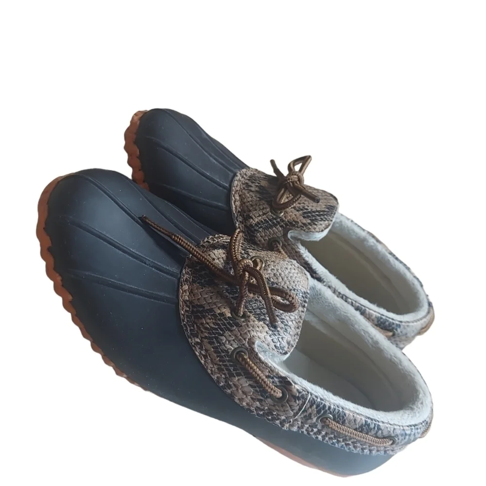 7.5 JBU brown snakr skin waterproof rain shoes‎